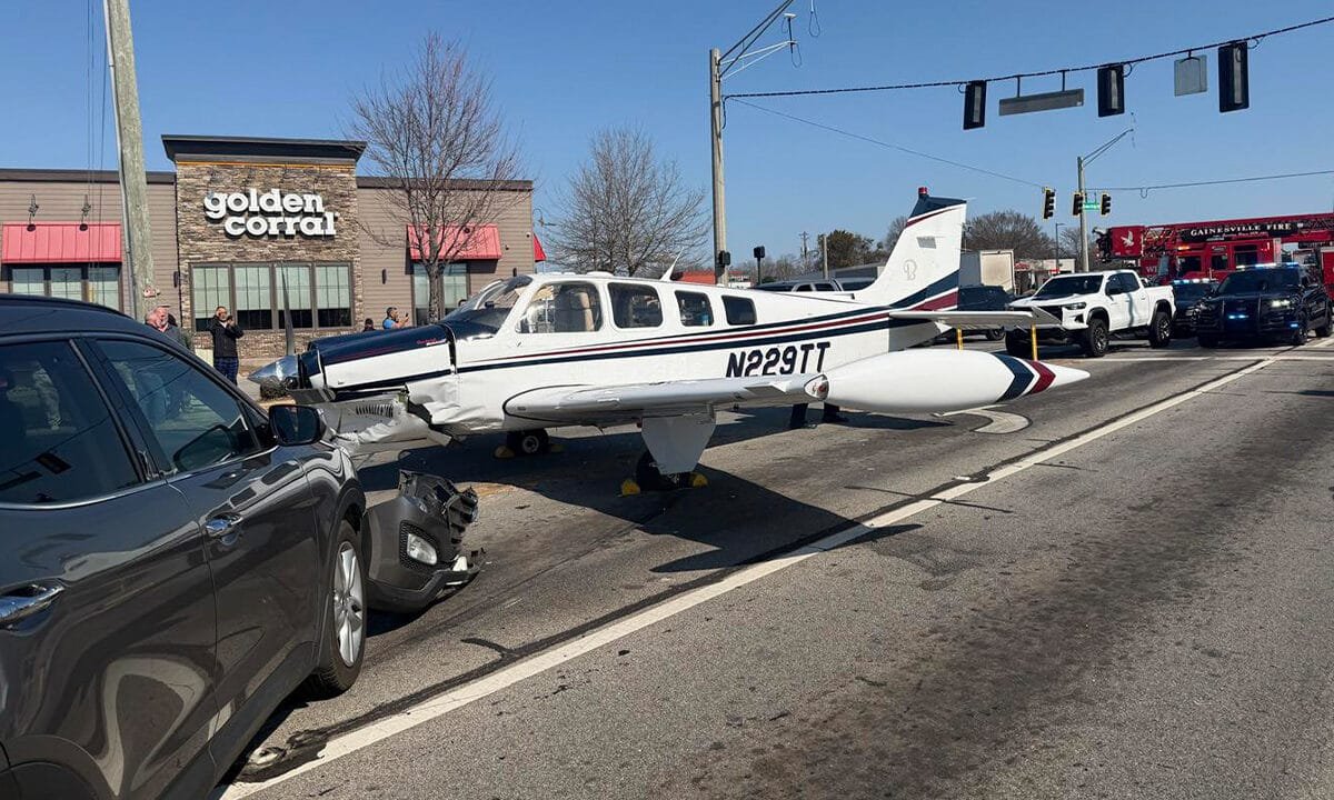Small plane crashes into several cars during emergency landing, multiple injured