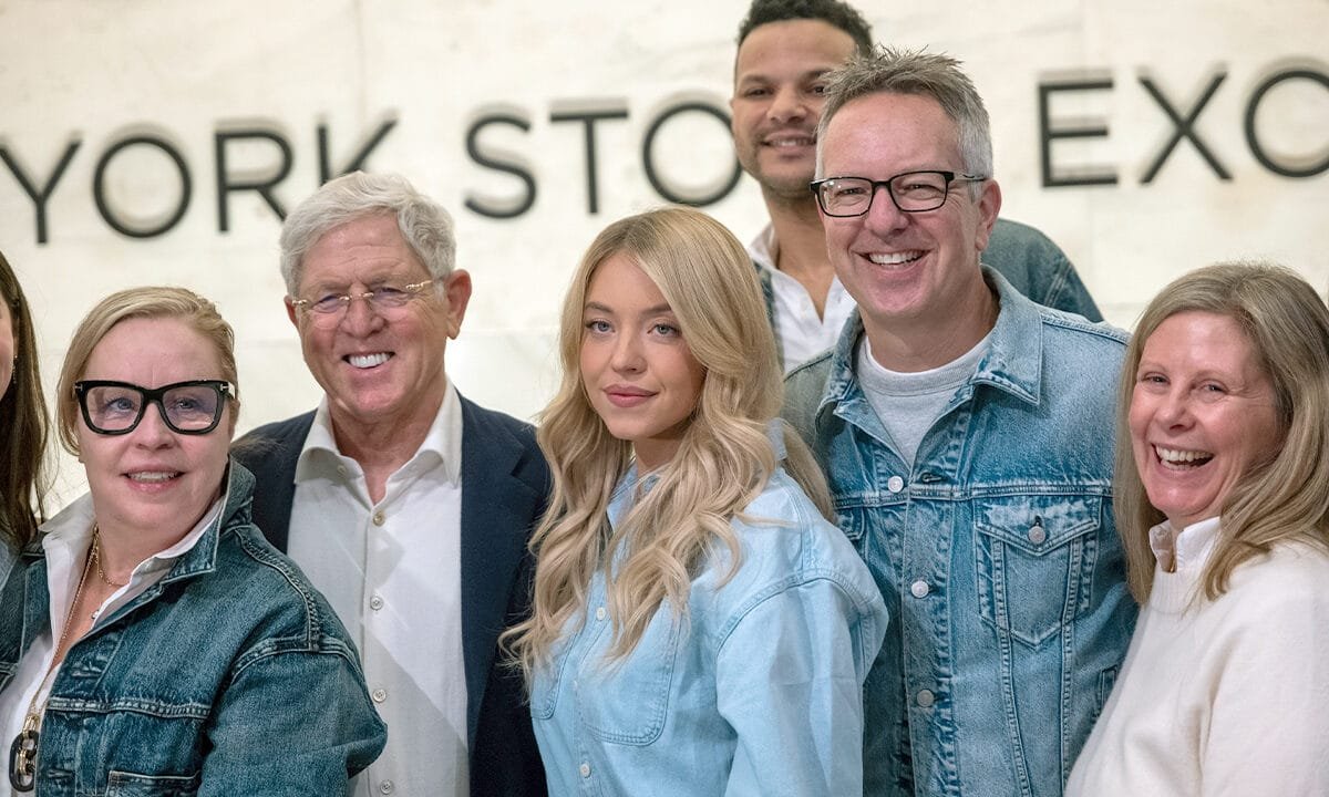 Sydney Sweeney rings stock exchange opening bell alongside American Eagle CEO